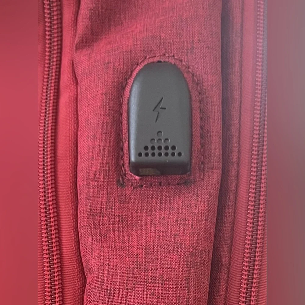 Casual Unisex Burgundy Laptop Backpack- Versatile Everyday Bag